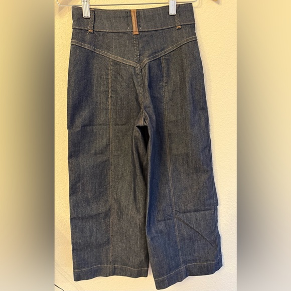 NWOT Anthropologie Maeve Colette High-Rise Crop Wide-Leg Rinse Sz 24 P - Picture 8 of 14